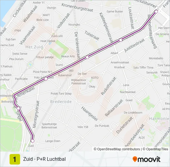 1 Light Rail Line Map