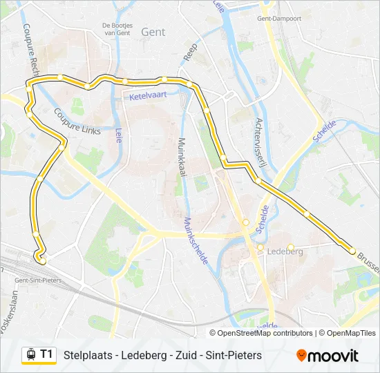 T1 Light Rail Line Map