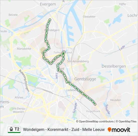 T2 Light Rail Line Map