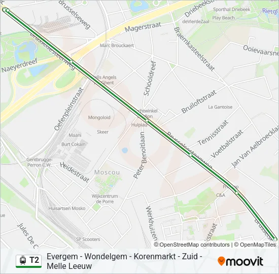T2 Light Rail Line Map