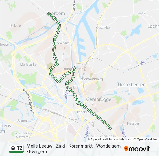 T2 Light Rail Line Map