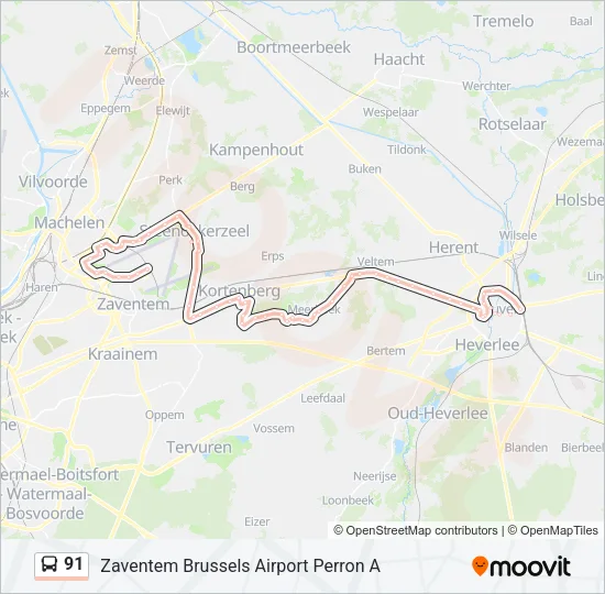 91 Bus Line Map