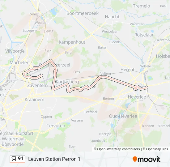 91 Bus Line Map