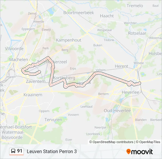 91 Bus Line Map