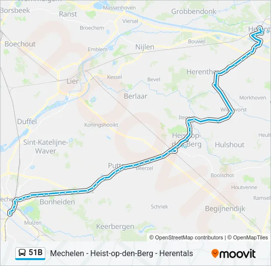 51B Bus Line Map