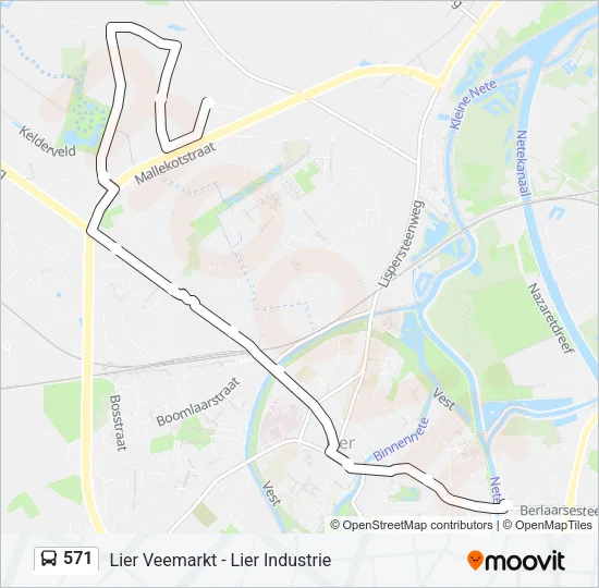 571 Bus Line Map