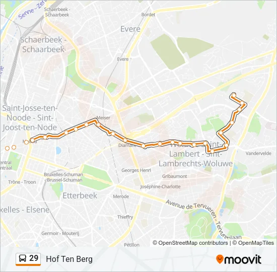 29 Bus Line Map
