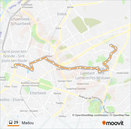 29 Bus Line Map