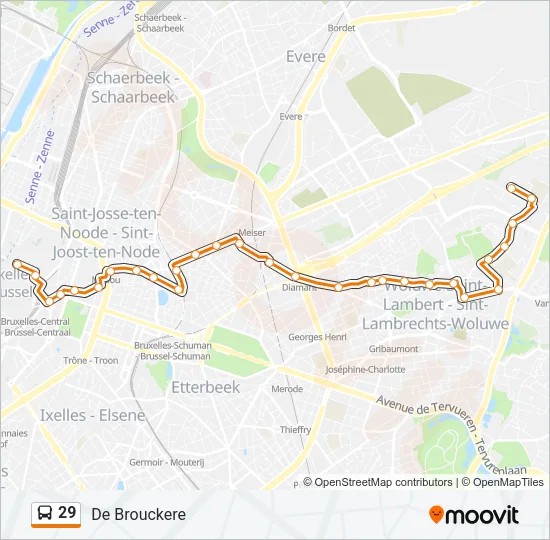 29 Bus Line Map