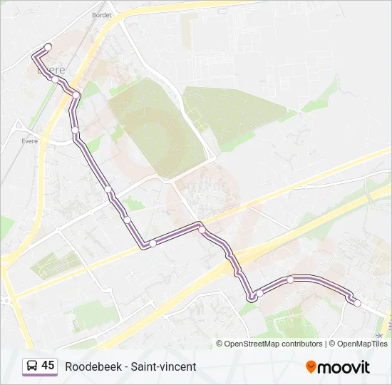 45 Bus Line Map