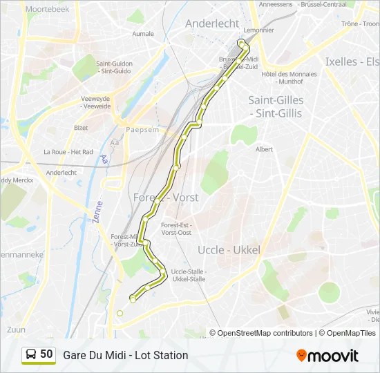 50 Bus Line Map