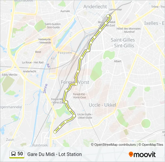50 Bus Line Map