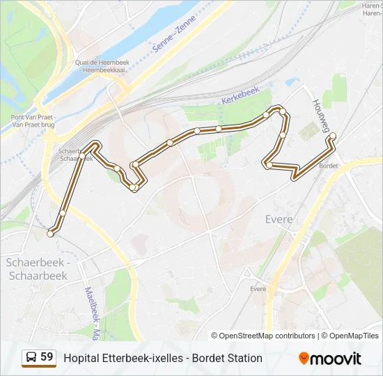 59 Bus Line Map