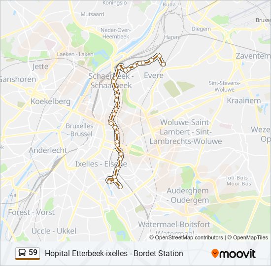 Plan de la ligne 59 de bus