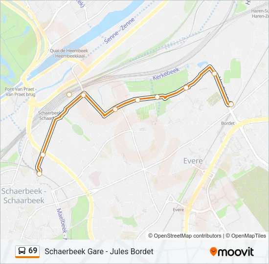 69 Bus Line Map
