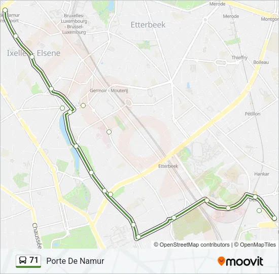 71 Bus Line Map