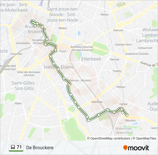 71 Bus Line Map