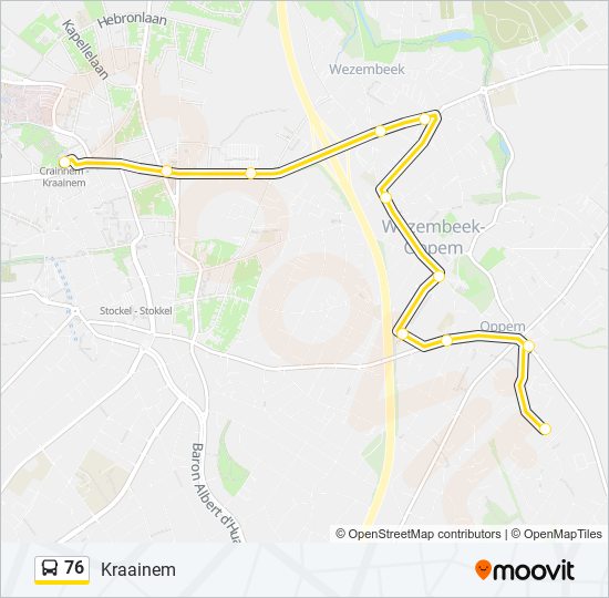 Plan de la ligne 76 de bus