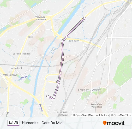 78 Bus Line Map