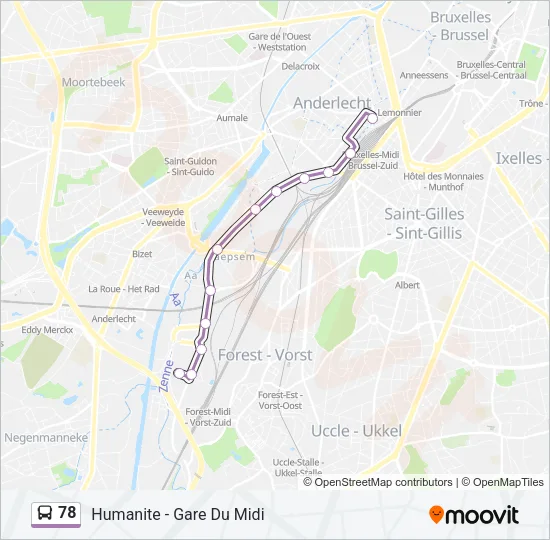 78 Bus Line Map