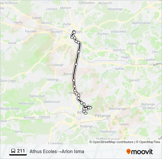 211 Bus Line Map
