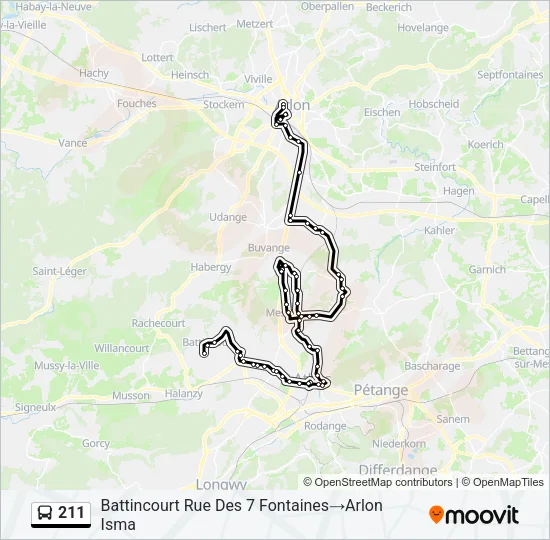 211 Bus Line Map