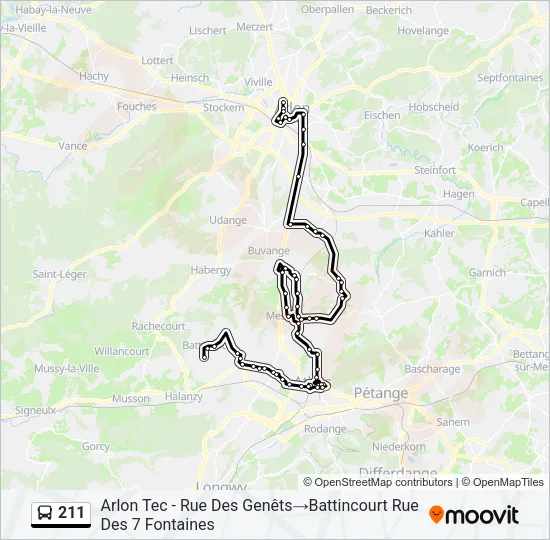 211 Bus Line Map