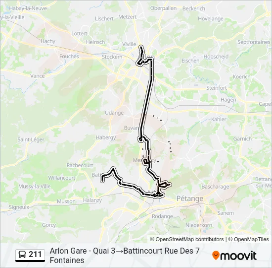 211 Bus Line Map