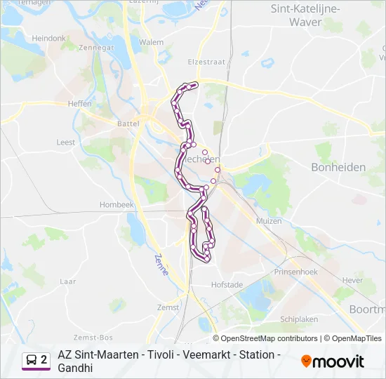 2 Bus Line Map