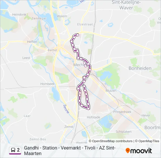 2 Bus Line Map