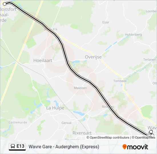 E13 Bus Line Map