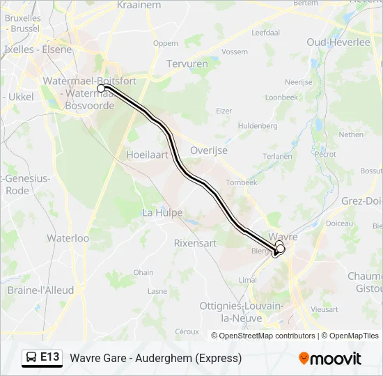 E13 Bus Line Map