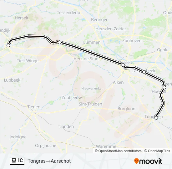 Plan de la ligne IC de train