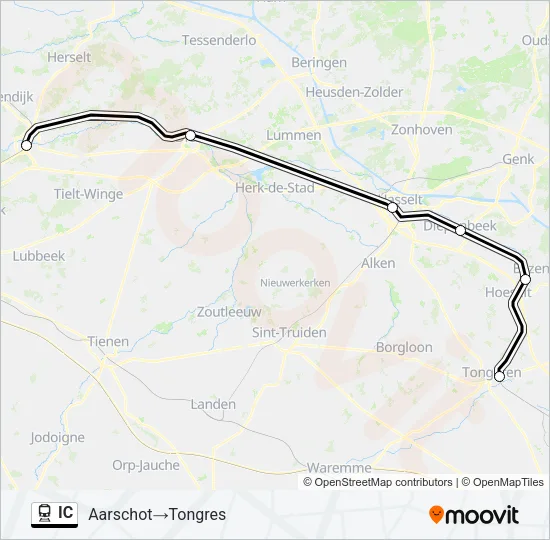 Plan de la ligne IC de train