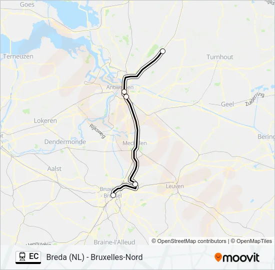 EC Train Line Map