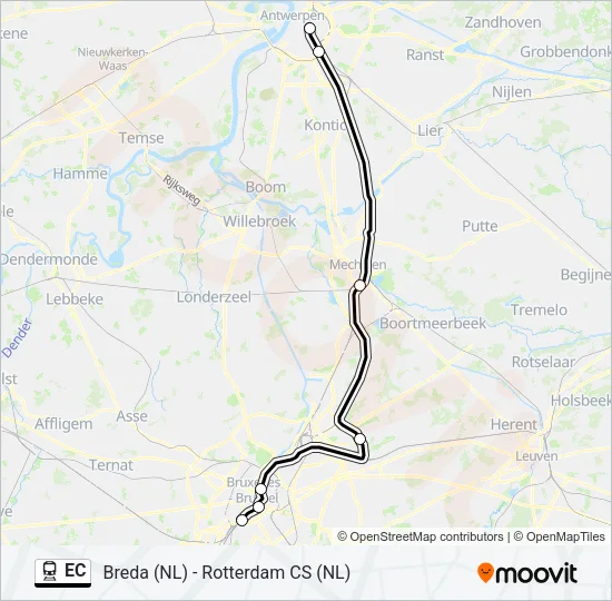EC Train Line Map