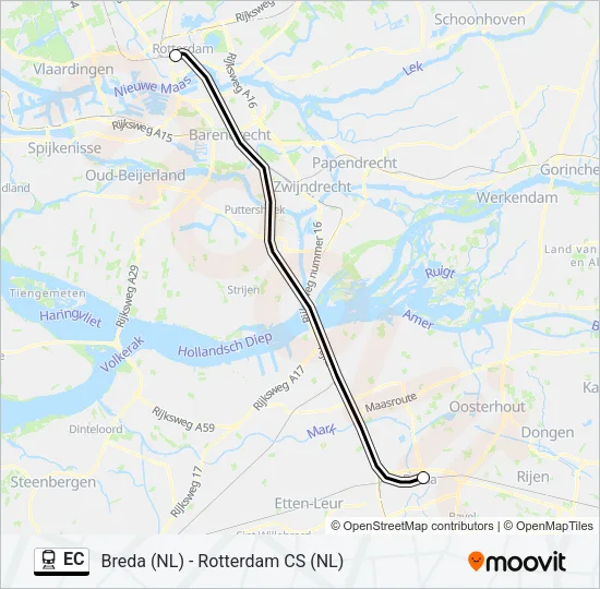 EC Train Line Map