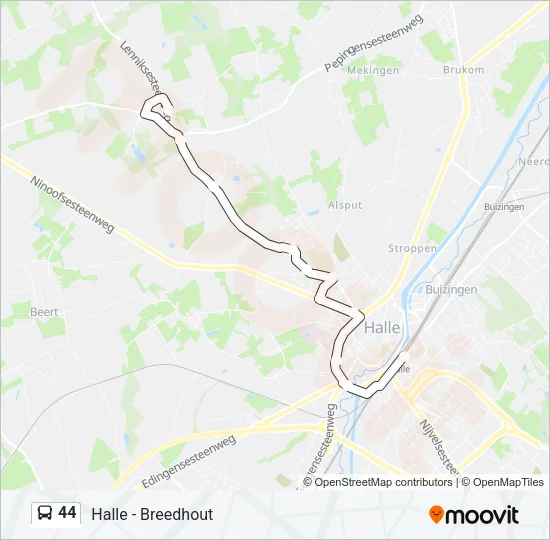 44 Bus Line Map