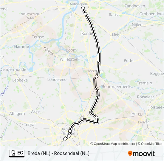 EC Train Line Map