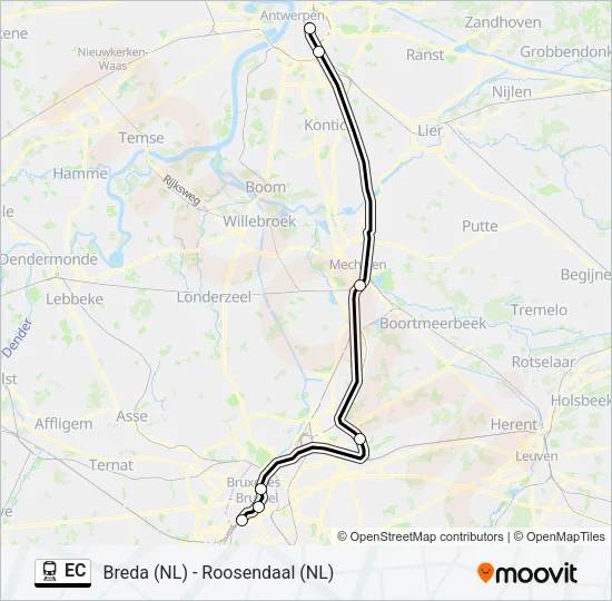 EC Train Line Map