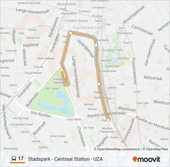 17 Bus Line Map
