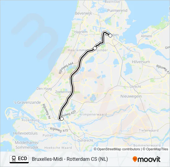Plan de la ligne ECD de train
