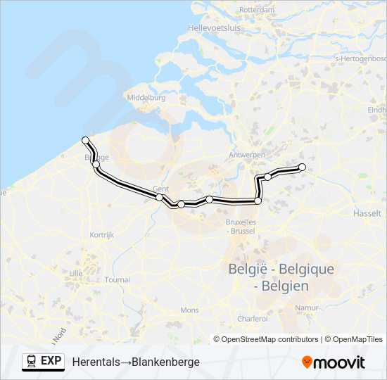 EXP Train Line Map