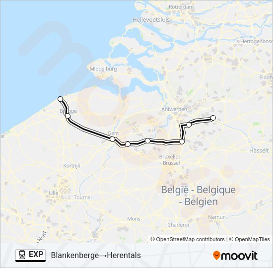 EXP Train Line Map