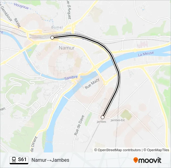 S61 Trein Line Map