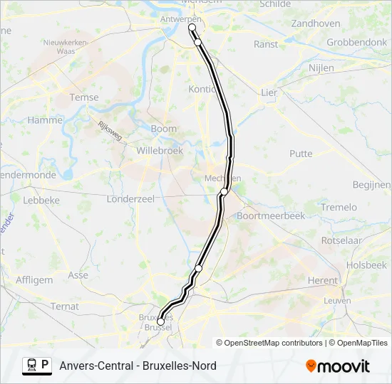 P Train Line Map