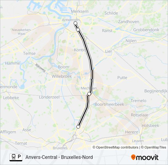 P Train Line Map