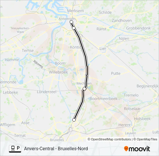 P Train Line Map