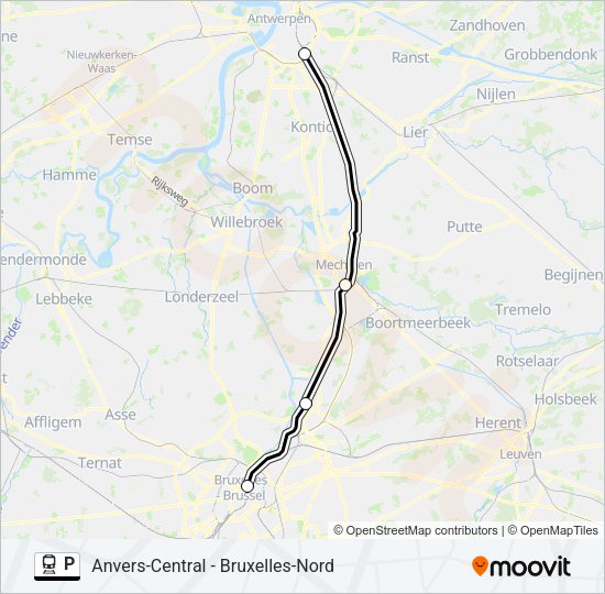 P Train Line Map