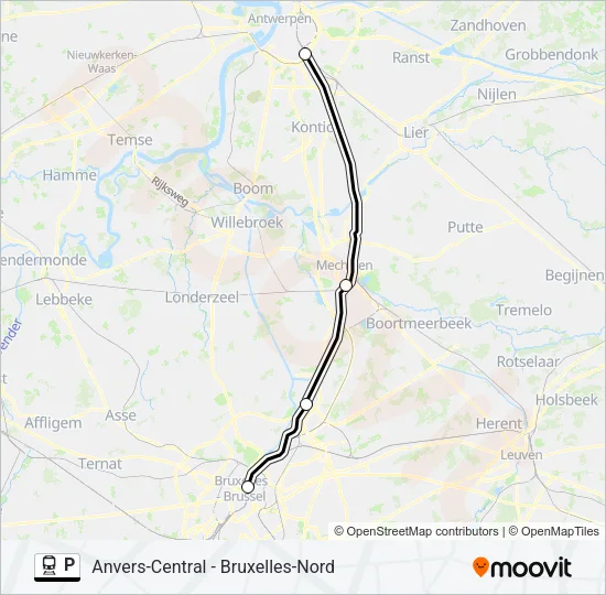 P Train Line Map